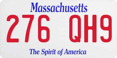 MA license plate 276QH9