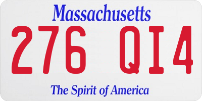 MA license plate 276QI4
