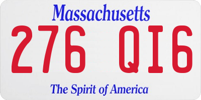 MA license plate 276QI6