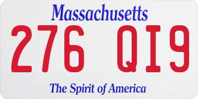 MA license plate 276QI9