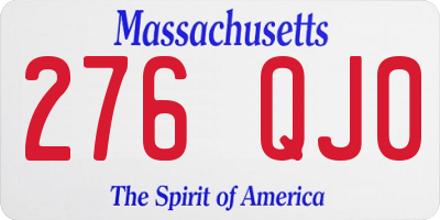 MA license plate 276QJ0