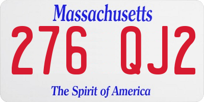 MA license plate 276QJ2