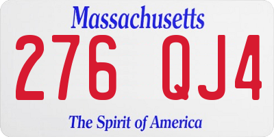 MA license plate 276QJ4