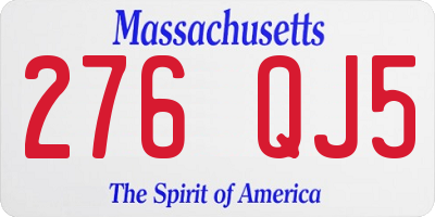 MA license plate 276QJ5