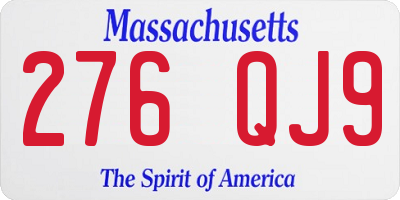 MA license plate 276QJ9
