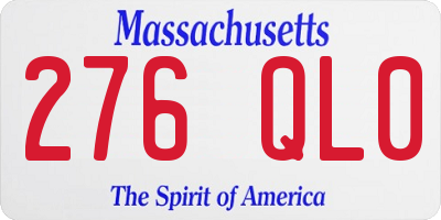 MA license plate 276QL0