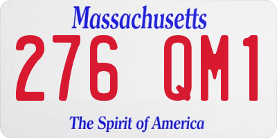 MA license plate 276QM1