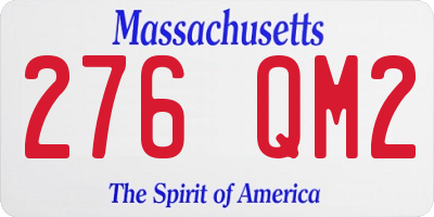 MA license plate 276QM2