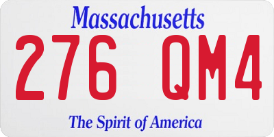 MA license plate 276QM4
