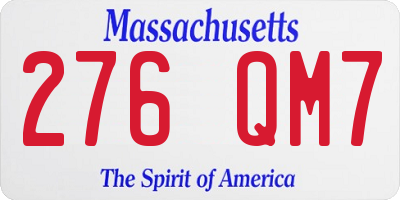 MA license plate 276QM7