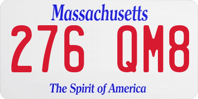 MA license plate 276QM8