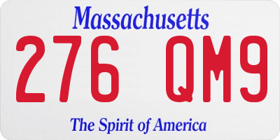 MA license plate 276QM9