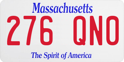 MA license plate 276QN0