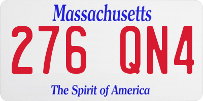 MA license plate 276QN4