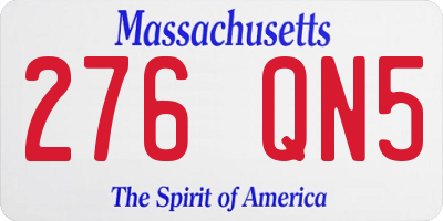 MA license plate 276QN5