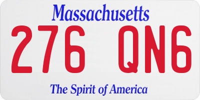 MA license plate 276QN6