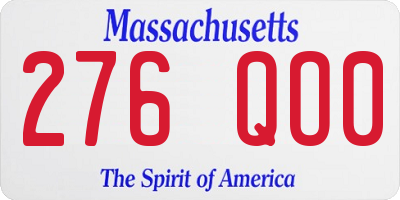 MA license plate 276QO0