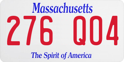 MA license plate 276QO4