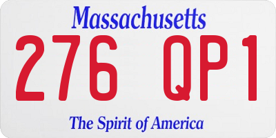 MA license plate 276QP1