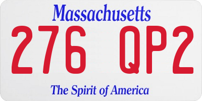 MA license plate 276QP2