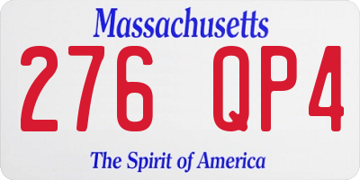 MA license plate 276QP4