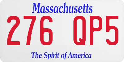 MA license plate 276QP5