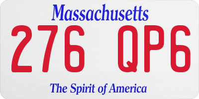 MA license plate 276QP6