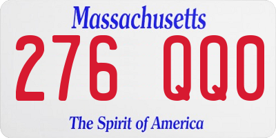 MA license plate 276QQ0