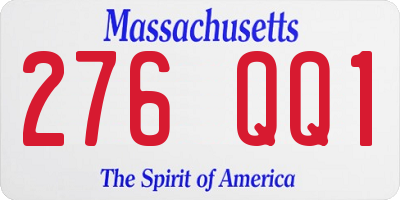 MA license plate 276QQ1