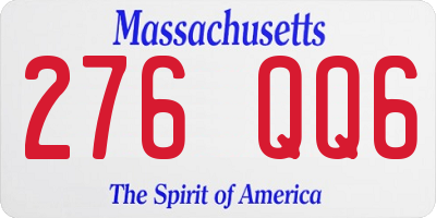 MA license plate 276QQ6
