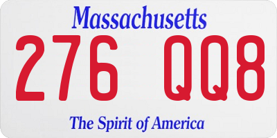 MA license plate 276QQ8