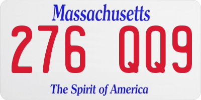 MA license plate 276QQ9
