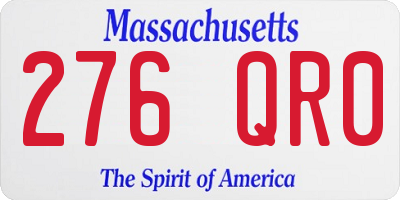 MA license plate 276QR0