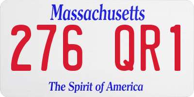 MA license plate 276QR1