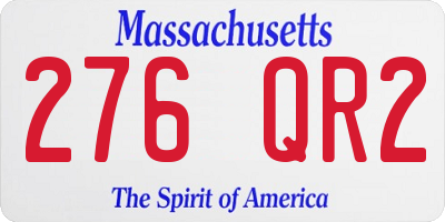 MA license plate 276QR2