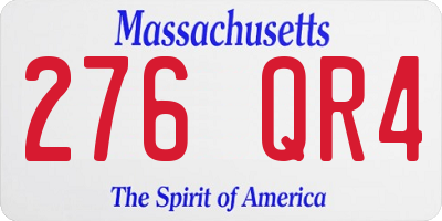 MA license plate 276QR4