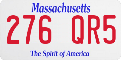 MA license plate 276QR5
