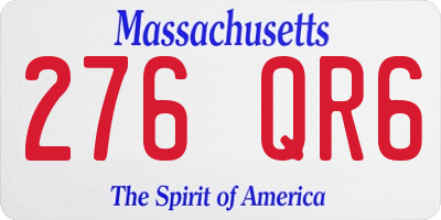 MA license plate 276QR6