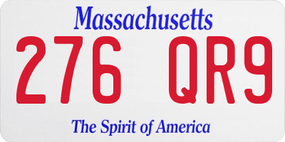 MA license plate 276QR9