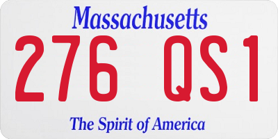 MA license plate 276QS1