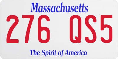 MA license plate 276QS5
