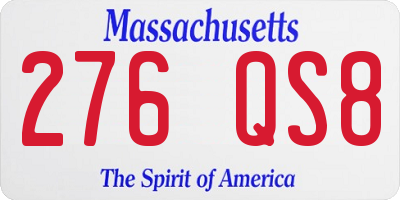 MA license plate 276QS8