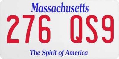 MA license plate 276QS9