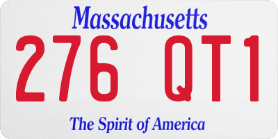 MA license plate 276QT1