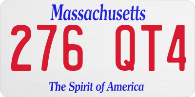 MA license plate 276QT4