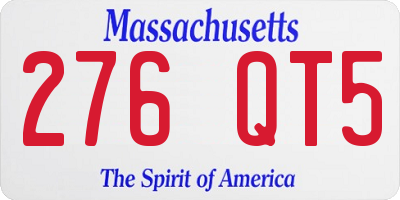 MA license plate 276QT5