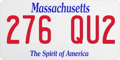 MA license plate 276QU2