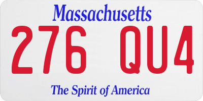 MA license plate 276QU4