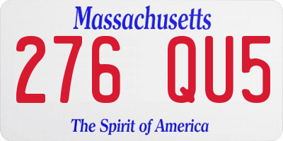 MA license plate 276QU5