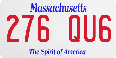 MA license plate 276QU6